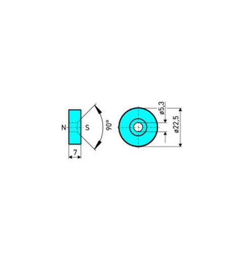 Actuating magnet M 100 S Blue for RC series (encapsulated)